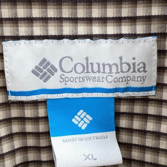 Columbia Sportswear Long Sleeve Button Down Shirt Brown/White Men Size XL - Picture 4 of 5